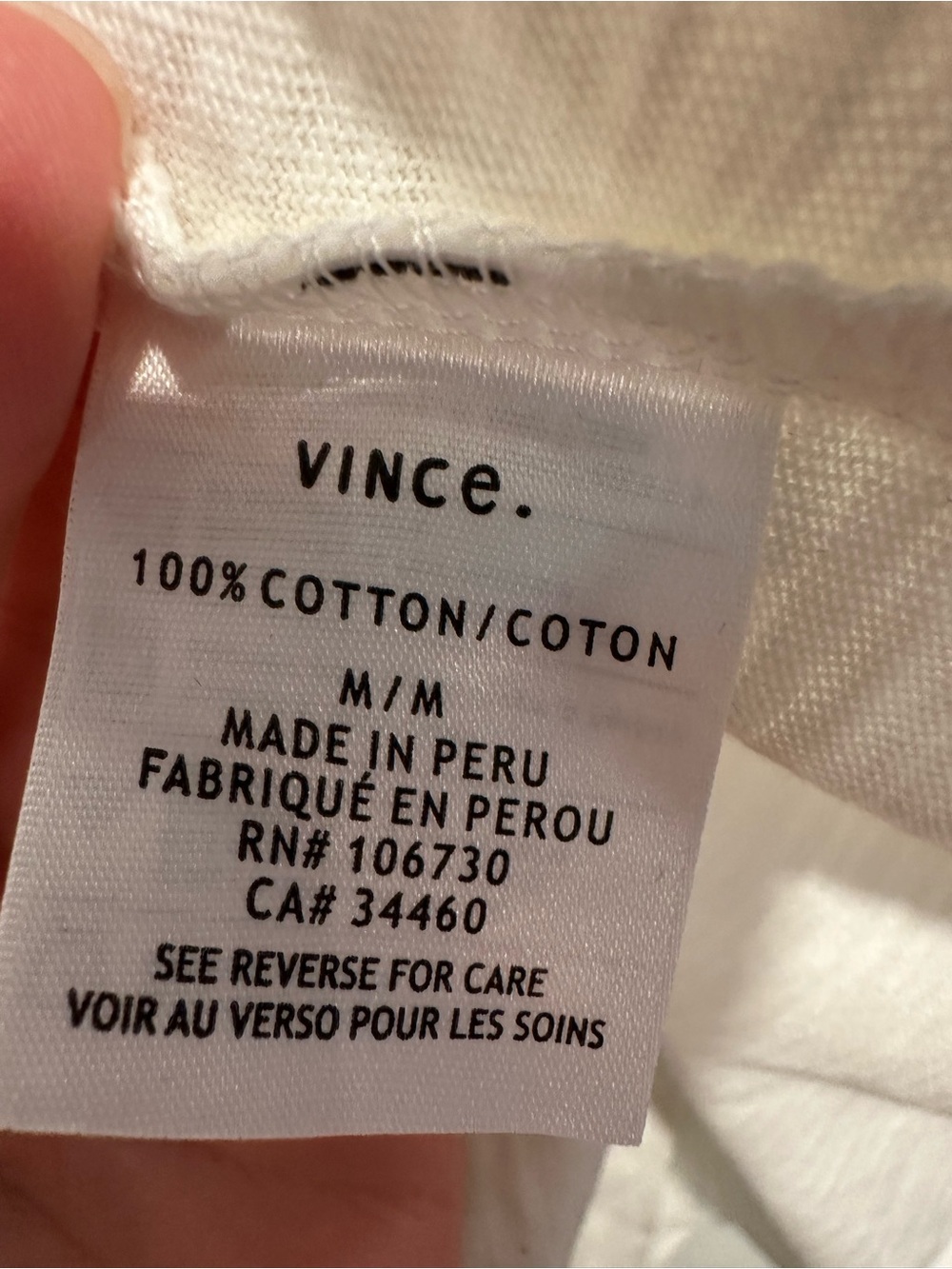 VINCE Men’s Short Sleeve Soft Slub Cotton Henley Tee Shirt Top White Medium - Picture 6 of 8